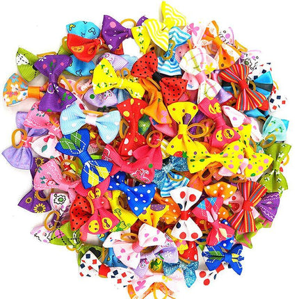 20PCS Pet Small Dog Hair Bows Rubber Bands Puppy Cat Grooming Accessory Set AU - Aimall