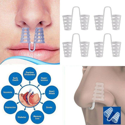 Silicone Anti Snore Nasal Dilators Stop Snoring Nose Clip Sleep Apnea Aid Device - Aimall