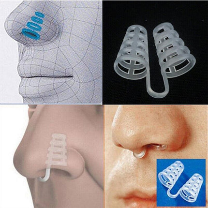 Silicone Anti Snore Nasal Dilators Stop Snoring Nose Clip Sleep Apnea Aid Device - Aimall