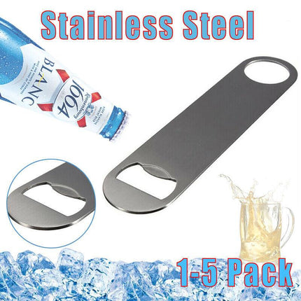Stainless Steel Speed Bottle Opener Bartender Flat Bar Blade Cap Can Beer Drink - Aimall