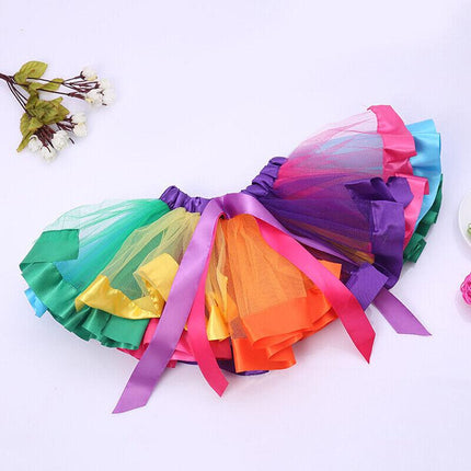Adult Girl Rainbow Tutu Skirt Princess Dressup Party Costume Ballet Dancewear AU - Aimall
