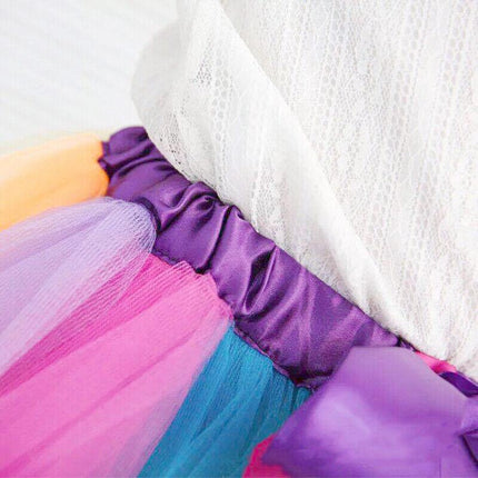 Adult Girl Rainbow Tutu Skirt Princess Dressup Party Costume Ballet Dancewear AU - Aimall