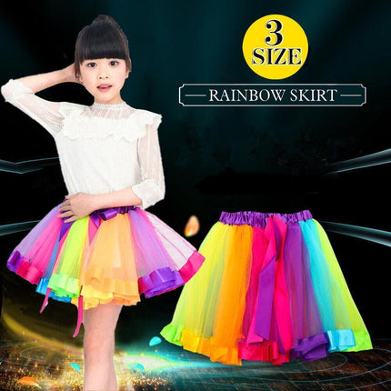 Adult Girl Rainbow Tutu Skirt Princess Dressup Party Costume Ballet Dancewear AU - Aimall