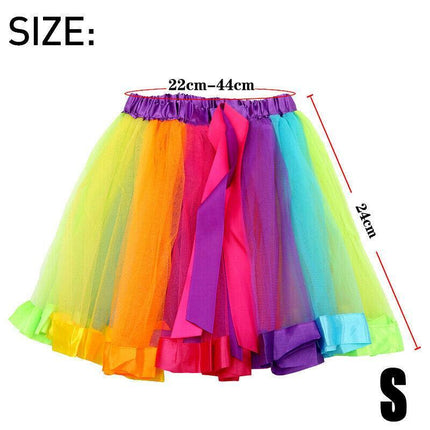 Adult Girl Rainbow Tutu Skirt Princess Dressup Party Costume Ballet Dancewear AU - Aimall