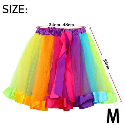 Adult Girl Rainbow Tutu Skirt Princess Dressup Party Costume Ballet Dancewear AU - Aimall