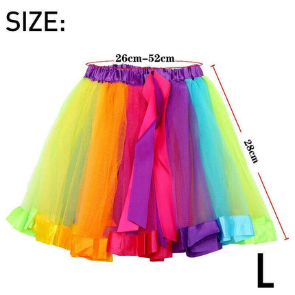 Adult Girl Rainbow Tutu Skirt Princess Dressup Party Costume Ballet Dancewear AU - Aimall