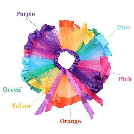 Adult Girl Rainbow Tutu Skirt Princess Dressup Party Costume Ballet Dancewear AU - Aimall