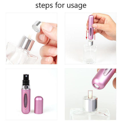 Travel Portable Mini Refillable Perfume Atomizer Bottle Scent Pump Spray 5ml AU - Aimall