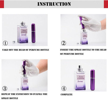 Travel Portable Mini Refillable Perfume Atomizer Bottle Scent Pump Spray 5ml AU - Aimall