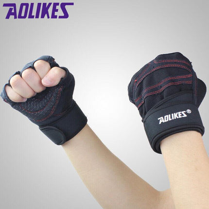 AOLIKES Weight Lifting Gloves Gym Bodybuilding Fitness Workout Cycling Crossfit - Aimall