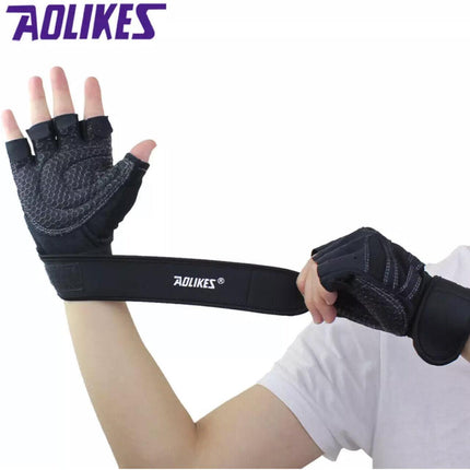 AOLIKES Weight Lifting Gloves Gym Bodybuilding Fitness Workout Cycling Crossfit - Aimall