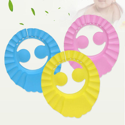ADJUSTABLE BABY SHOWER CAP KIDS BATH SHAMPOO SHIELD WASH HAIR HAT EAR COVERS AU - Aimall