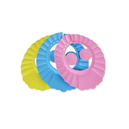 ADJUSTABLE BABY SHOWER CAP KIDS BATH SHAMPOO SHIELD WASH HAIR HAT EAR COVERS AU - Aimall