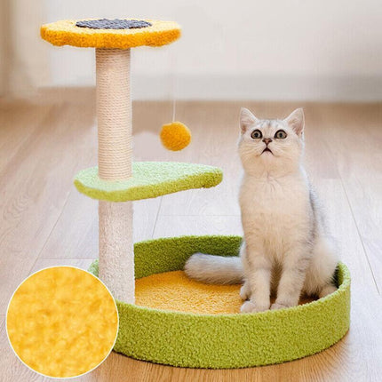 Cat Tree Scratching Tower Post Pet Climbing Board Scratcher Furniture Pet Toy AU - Aimall