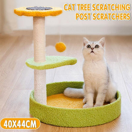 Cat Tree Scratching Tower Post Pet Climbing Board Scratcher Furniture Pet Toy AU - Aimall