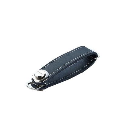 Men Leather Smart Key Holder Organizer Clip Compact Folder Keychain Black AU - Aimall