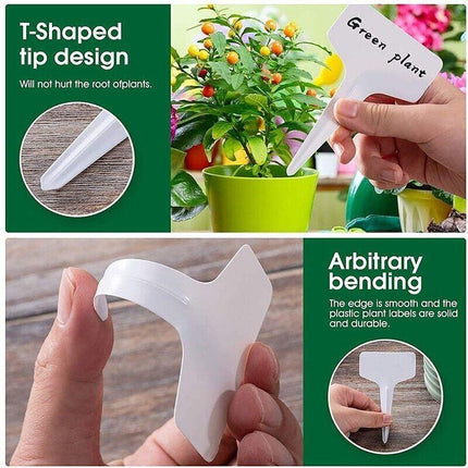 SpringUp T-type Plant Labels Flexible Plastic Garden Tags Nursey Seeding Pen AU - Aimall
