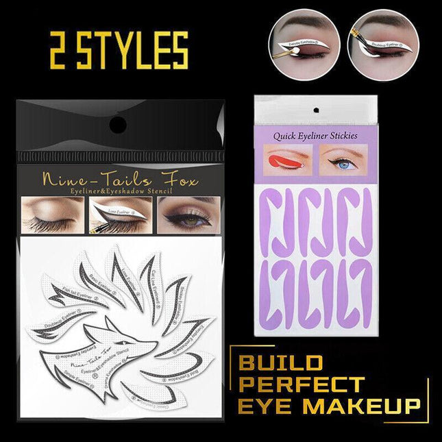 Eyeliner Eyeshadow Stencil Set Eye Makeup Fox Template Non-woven 12 Styles cards - Aimall