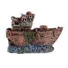 Aquarium Fish Tank Boat Ornament Pirate Ships Resin Landscape Underwater Decor - Aimall
