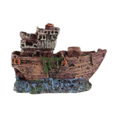 Aquarium Fish Tank Boat Ornament Pirate Ships Resin Landscape Underwater Decor - Aimall