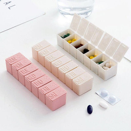 2X 7 Day Weekly Pill Box Medicine Tablet Organizer Dispenser Container Case - Aimall