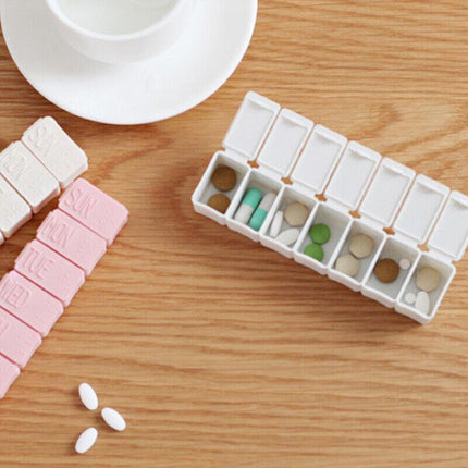 2X 7 Day Weekly Pill Box Medicine Tablet Organizer Dispenser Container Case - Aimall