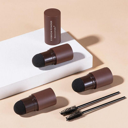 One Step Eyebrow Stamp Stencil Kit Perfect Shape Brow Powder Makeup Set Brown AU - Aimall