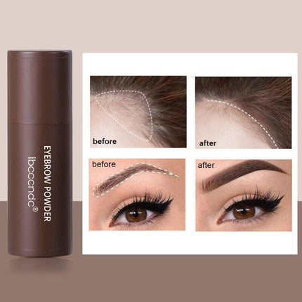One Step Eyebrow Stamp Stencil Kit Perfect Shape Brow Powder Makeup Set Brown AU - Aimall
