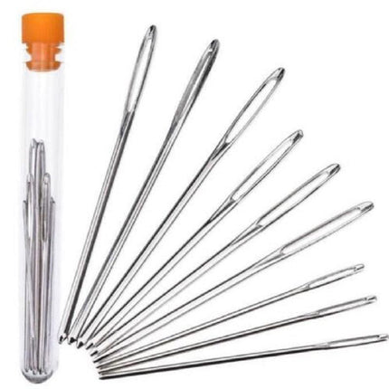9x Large Eye Blunt Needles Wool Thick Knitter Yarn Hand Sewing Darning Craft Set - Aimall
