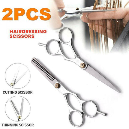 2pcs 6" Salon Hairdressing Scissors Hair Barber Shears Cutting Thinning Tool Set - Aimall