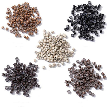 Hair Extension Micro Rings Beads 200 Silicone Lined MicroBeads 5mm x 3mm Links - Aimall
