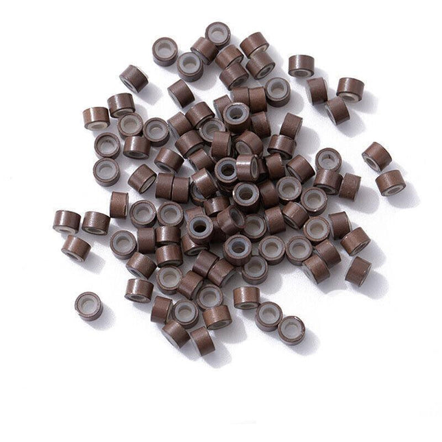 Hair Extension Micro Rings Beads 200 Silicone Lined MicroBeads 5mm x 3mm Links - Aimall