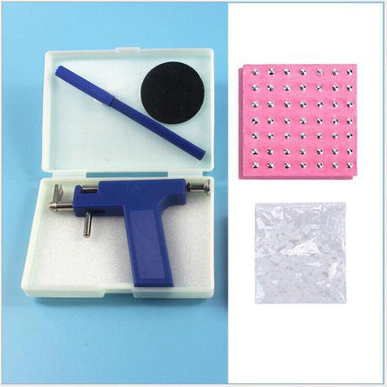 Professional Steel Ear Nose Navel Body Piercing Gun With 98pcs Studs Tool Kit AU - Aimall