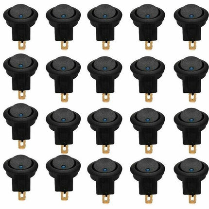 10x Blue Light LED 12V Car Boat Truck Round Rocker Toggle ON/OFF Round Switch AU - Aimall
