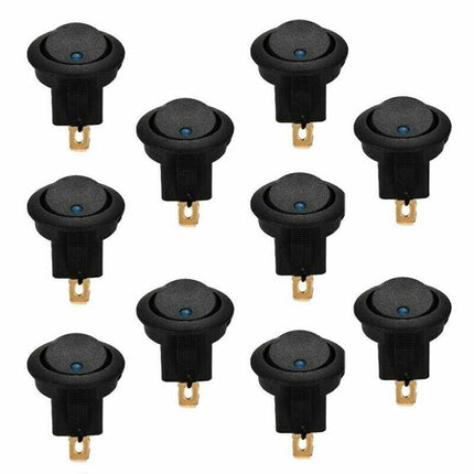 10x Blue Light LED 12V Car Boat Truck Round Rocker Toggle ON/OFF Round Switch AU - Aimall