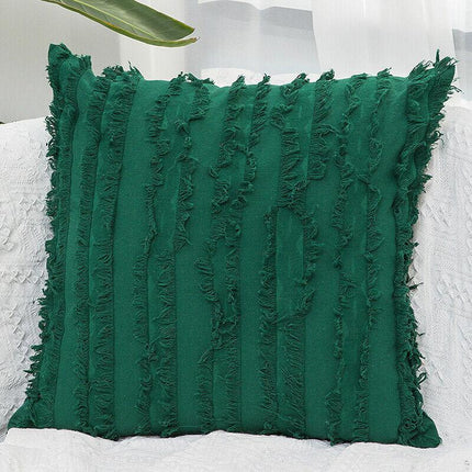 Boho Tassel Fringe Striped Cushion Cover Soft Home Decor Sofa Throw Pillow Case - Aimall