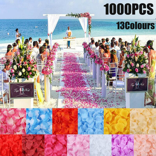 1000 Pcs Artificial Silk Petals Flowers Fake Rose Petal Wedding Flower Decoratio - Aimall