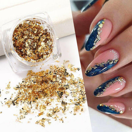6 Colours Nail Art Sequins Mirror Glitter Powder Foil Flakes Paillette Decor AU - Aimall