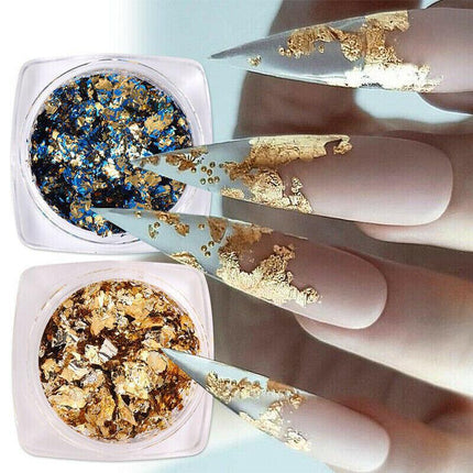 6 Colours Nail Art Sequins Mirror Glitter Powder Foil Flakes Paillette Decor AU - Aimall