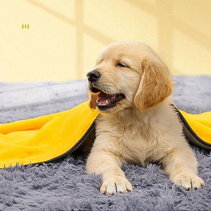 Pet Drying Towel Ultra-absorbent Water Dog Cat Bath Microfiber Clean Soft Cloth - Aimall
