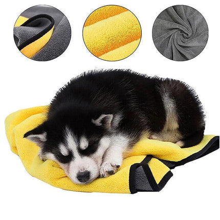 Pet Drying Towel Ultra-absorbent Water Dog Cat Bath Microfiber Clean Soft Cloth - Aimall