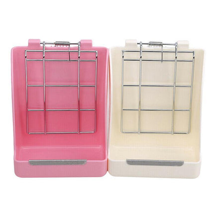Pet Rabbit Hay Feeder Small Animal Hamster Pig Less Wast Hay Rack Corner Plastic - Aimall