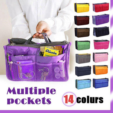 Bag Insert Organiser Handbag Women Travel Makeup Purse Wallet Pouch Organiser AU - Aimall