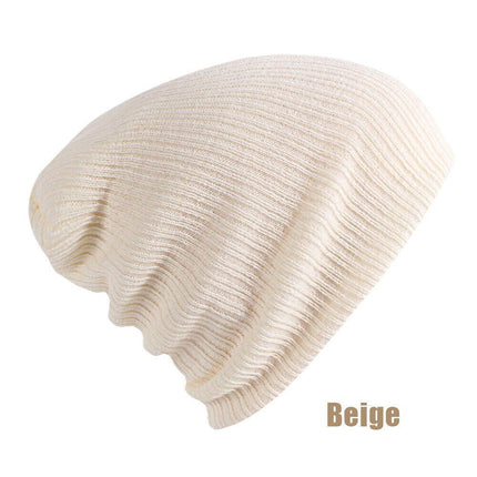 Winter Thermal Warm Women Men Hat Slouch Baggy Hat Beanie Ski Knitted Cap - Aimall