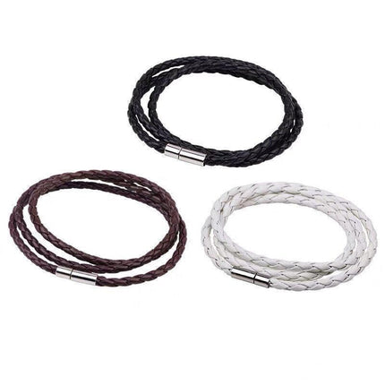 1PC New Fashion Men Women Three Laps PU Leather Bracelet Wristband Bangle Punk - Aimall