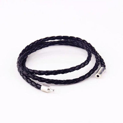 1PC New Fashion Men Women Three Laps PU Leather Bracelet Wristband Bangle Punk - Aimall