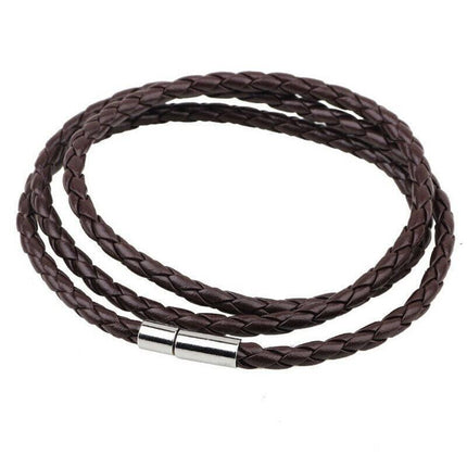 1PC New Fashion Men Women Three Laps PU Leather Bracelet Wristband Bangle Punk - Aimall
