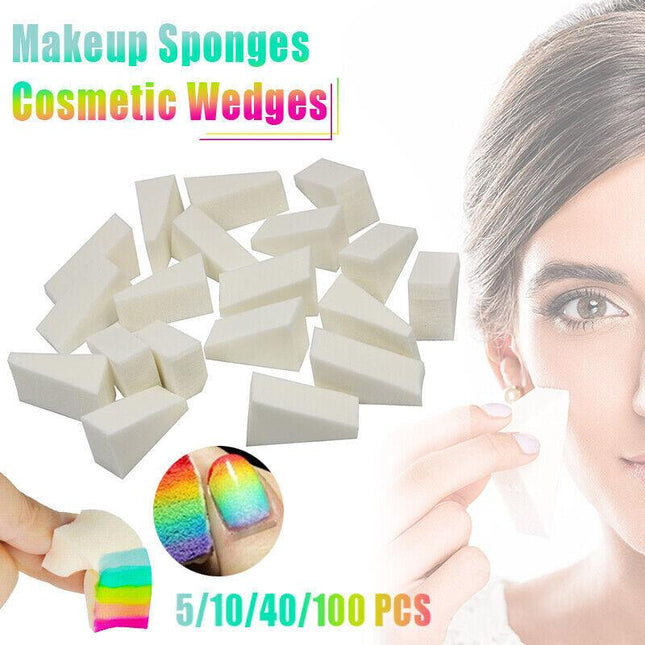 5/10 Makeup Sponge Cosmetic Wedges Nail Art Blend Foundation Contour Facial Puff - Aimall