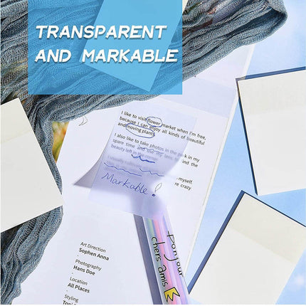 50 Sheets Clear Sticky Notes Pad Waterproof Self-Adhesive Memo Message Note AU - Aimall