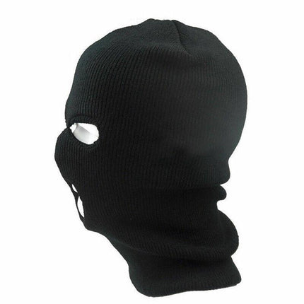 3 Holes Black Balaclava SAS Style Windproof Mask Neck Warmer Ski Hat Fishing AU - Aimall